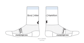 Knit Socks (High Cuff 4") Lt Blue Accent