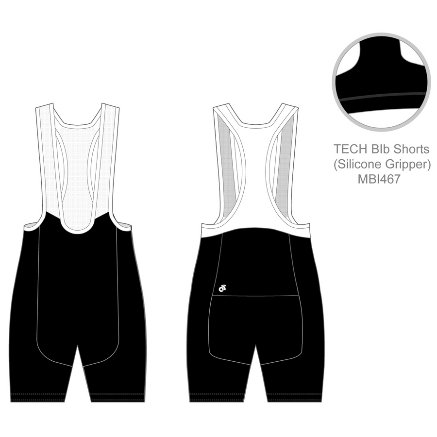 TECH Bib Shorts - Endurance+ Chamois, Silicon Gripper