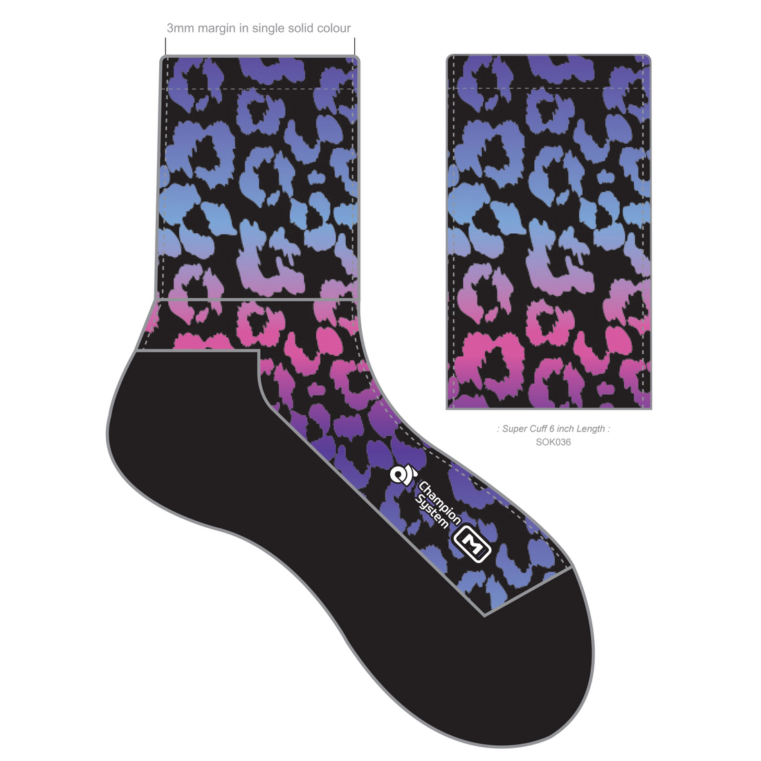 Sublimated Sock 6 Inch